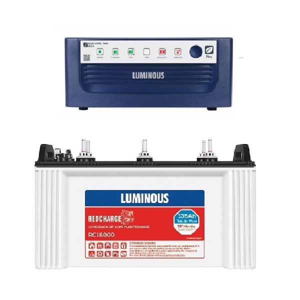 Luminous Eco Watt 700 Inverter UPS With Luminous Rc 16000 135Ah Tubular Battery