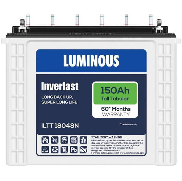 Luminous Inverlast ILTT18048N 150Ah Tall Tubular Inverter Battery 