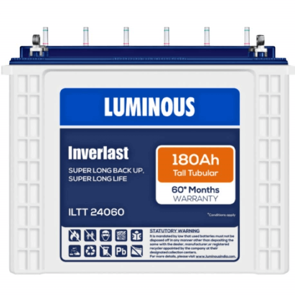 Luminous Inverlast ILTT24060 180Ah Tall Tubular Battery  
