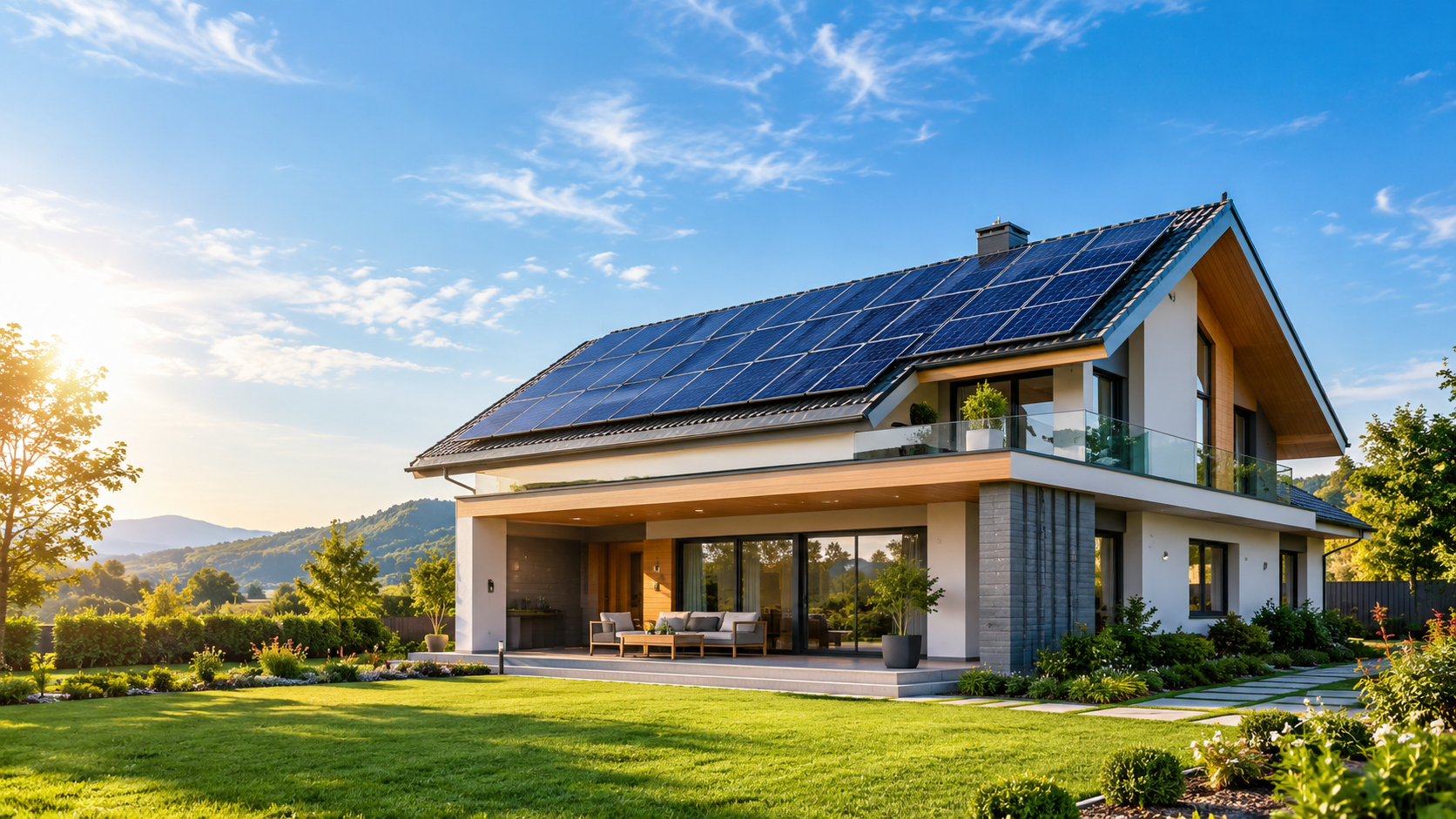 Modern Solar-Powered Countryside Home