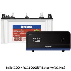 Luminous Zelio+ 1100 Pure Sine wave Inverter And RC 18000ST 150Ah Tubular Inverter Battery