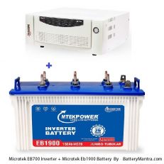Microtek UPS EB 700 Square Wave Inverter With Microtek EB1900 160Ah Tubular Inverter Battery Combo